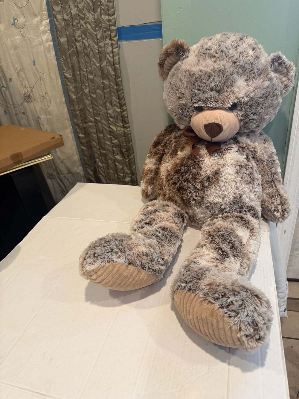 Back2Fun Large Brown and Cream Frosted Fur Teddy Bear Plush